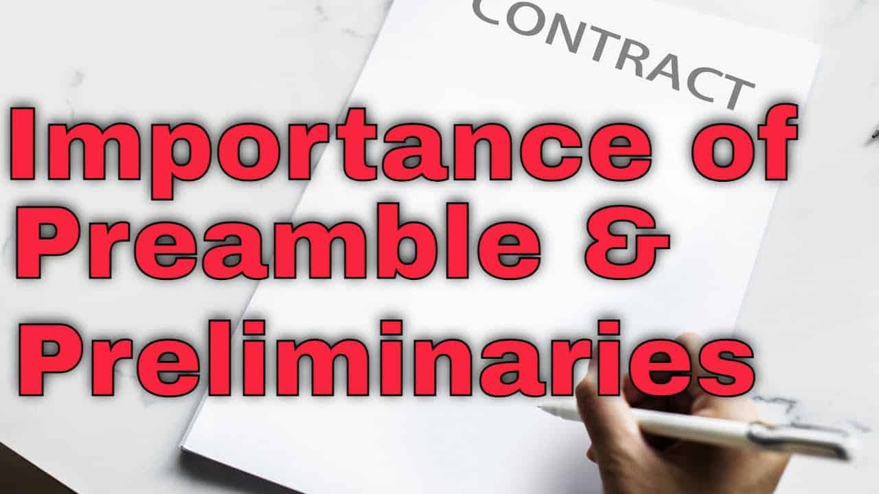 preamble and preliminaries